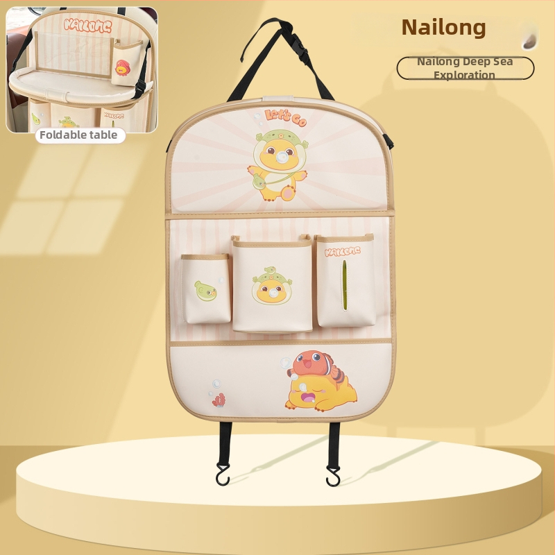 Zložiteľný stolík pre zadné sedadlo auta, inštalácia s zapínaním, univerzálna kompatibilita, Blue Rain