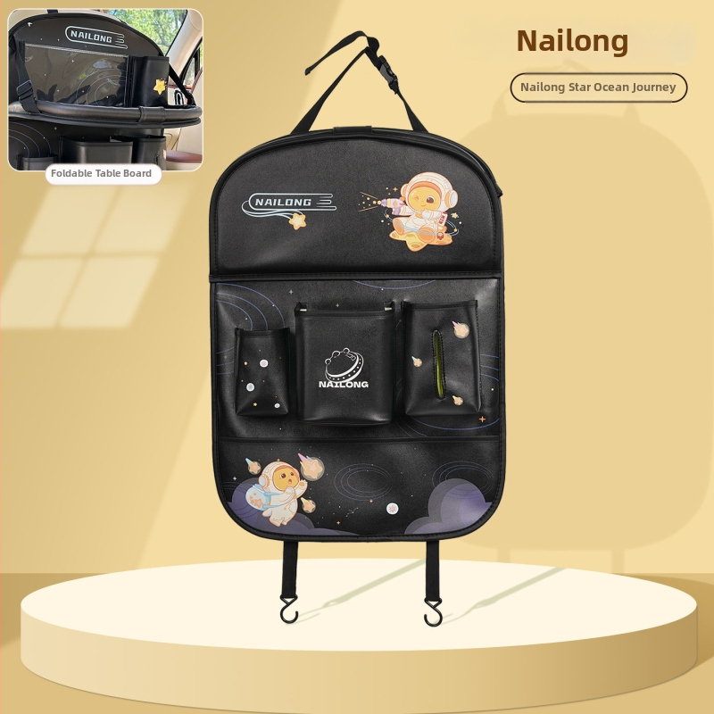 Zložiteľný stolík pre zadné sedadlo auta, inštalácia s zapínaním, univerzálna kompatibilita, Blue Rain