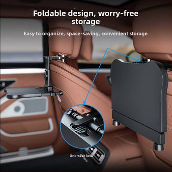 Univerzálny stolík do auta na zadné sedadlo, skladací jedálenský stôl, plastový, multifunkčný, montáž cez vloženú kartu, odnímateľný a znovu zostaviteľný