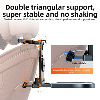 Univerzálny stolík do auta na zadné sedadlo, skladací jedálenský stôl, plastový, multifunkčný, montáž cez vloženú kartu, odnímateľný a znovu zostaviteľný