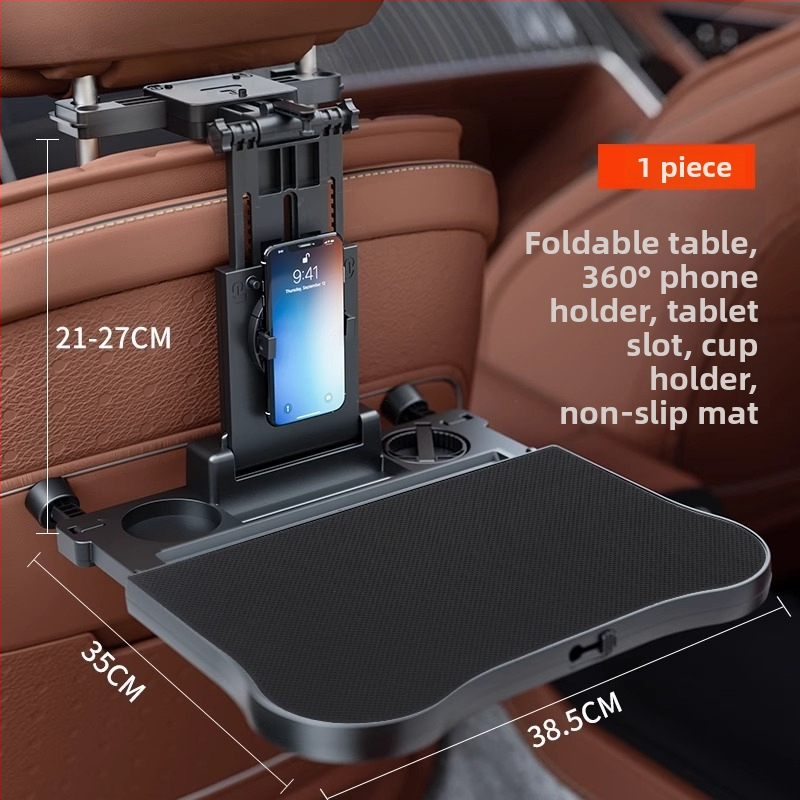 Univerzálny stolík do auta na zadné sedadlo, skladací jedálenský stôl, plastový, multifunkčný, montáž cez vloženú kartu, odnímateľný a znovu zostaviteľný