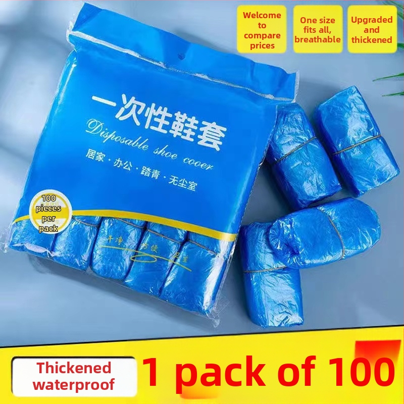 Ühekordsed plastikust jalanõukatted, paksendatud, siseruumides veekindlad, kuluminekindlad, libisemiskindlad, arvutiruumide jaoks