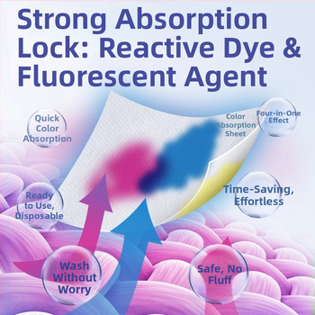 100 ks tablety na pranie proti presunu farieb a prací papier, zabráni zafarbeniu, vhodné pre práčky