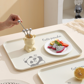 Čajový podnos — Plastový • Tvar: Štvorec • Vhodný do mikrovlnky • Tlač loga k dispozícii • Prispôsobenie