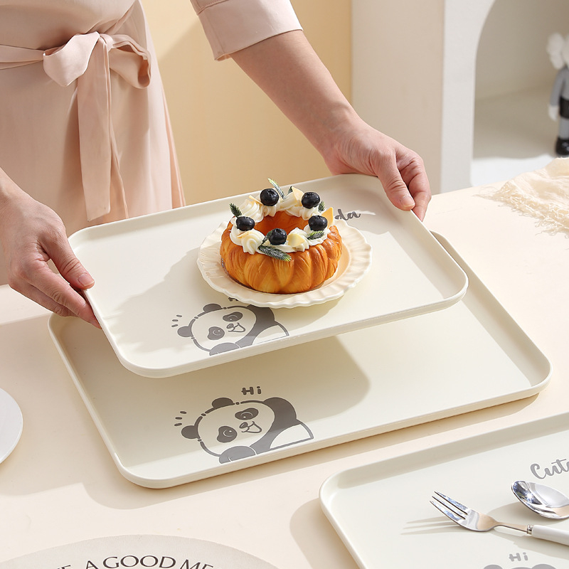 Čajový podnos — Plastový • Tvar: Štvorec • Vhodný do mikrovlnky • Tlač loga k dispozícii • Prispôsobenie