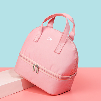 Izolirana torba za čuvanje majčinog mlijeka - prijenosna dvostruka torba od najlona, vodootporna, lagana, odvajanje mokro/suha