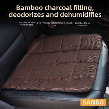 Auto- ja kontoritooli istmepadi – bambusakti süsi, libisemiskindel, hingav, niiskust imav võrkkangas, mudel R-1451