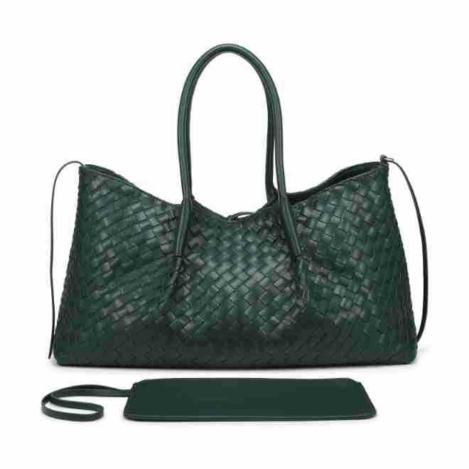 Käsitsi valmistatud Tote kott Euroopa–Ameerika retro stiilis, PU materjal, ristkülikukujuline kuju, köiega sulgemine