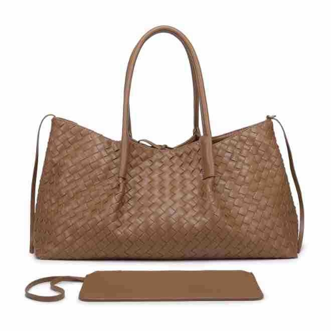 Käsitsi valmistatud Tote kott Euroopa–Ameerika retro stiilis, PU materjal, ristkülikukujuline kuju, köiega sulgemine