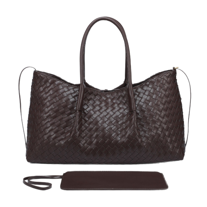 Käsitsi valmistatud Tote kott Euroopa–Ameerika retro stiilis, PU materjal, ristkülikukujuline kuju, köiega sulgemine