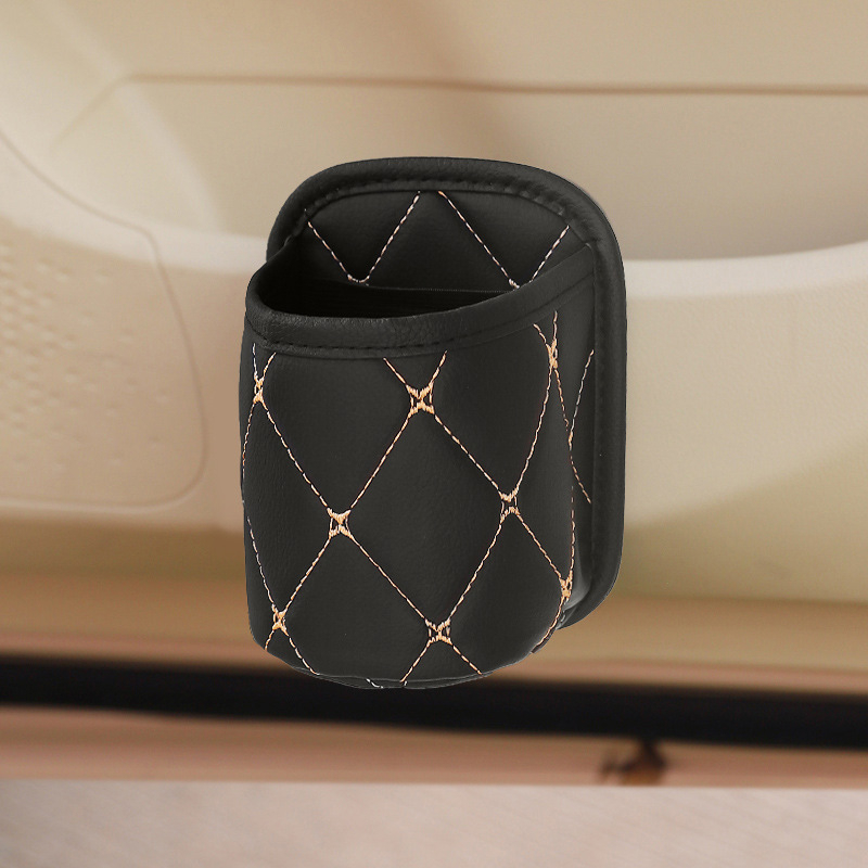 Кожен държач за чаша за автомобил с монтиран върху вратата шкаф за съхранение — модел H182, произход Zhejiang