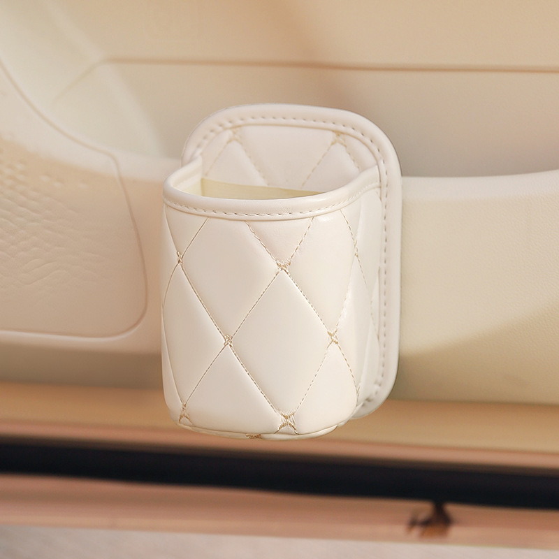 Кожен държач за чаша за автомобил с монтиран върху вратата шкаф за съхранение — модел H182, произход Zhejiang