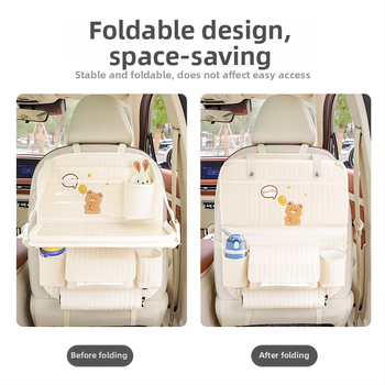 Sklopná doska na zadné sedadlo so skladovacím vreckom a odpadkovým košom, objem 2400 ml, zavesný typ, univerzálne uchytenie