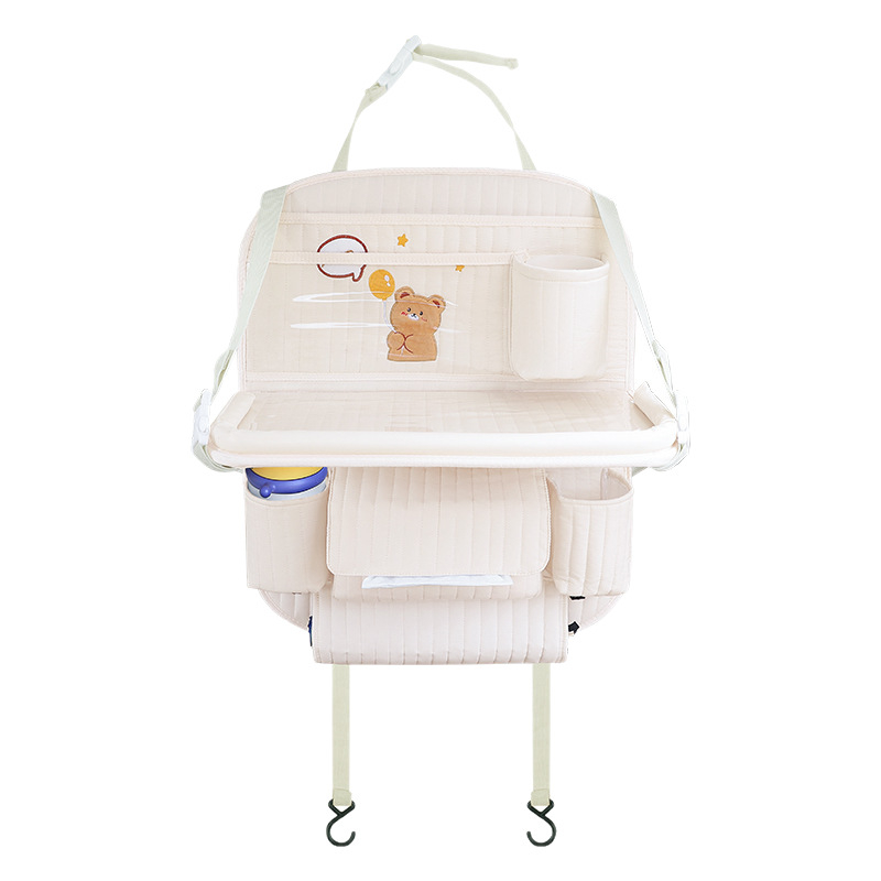 Sklopná doska na zadné sedadlo so skladovacím vreckom a odpadkovým košom, objem 2400 ml, zavesný typ, univerzálne uchytenie