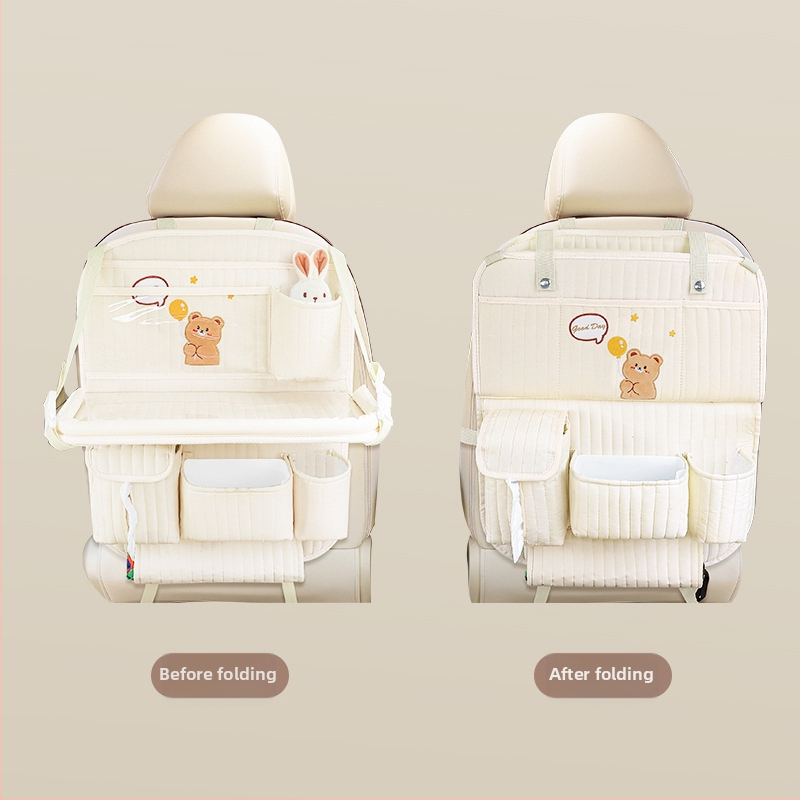 Sklopná doska na zadné sedadlo so skladovacím vreckom a odpadkovým košom, objem 2400 ml, zavesný typ, univerzálne uchytenie