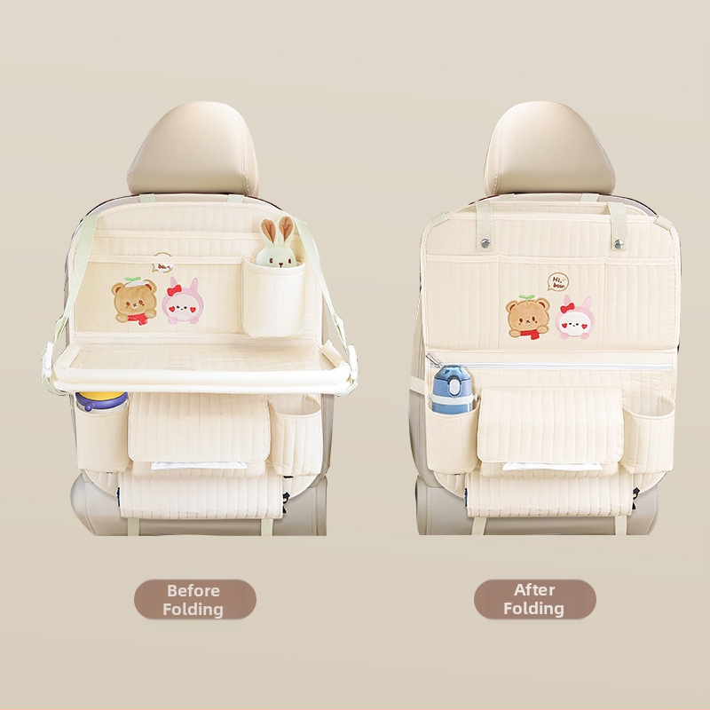 Sklopná doska na zadné sedadlo so skladovacím vreckom a odpadkovým košom, objem 2400 ml, zavesný typ, univerzálne uchytenie