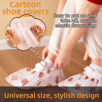 Jednorázové návleky na topánky s karikatúrnym vzorom, z netkaného materiálu, 50 kusov, biologicky rozložiteľné, možnosť personalizácie potlače