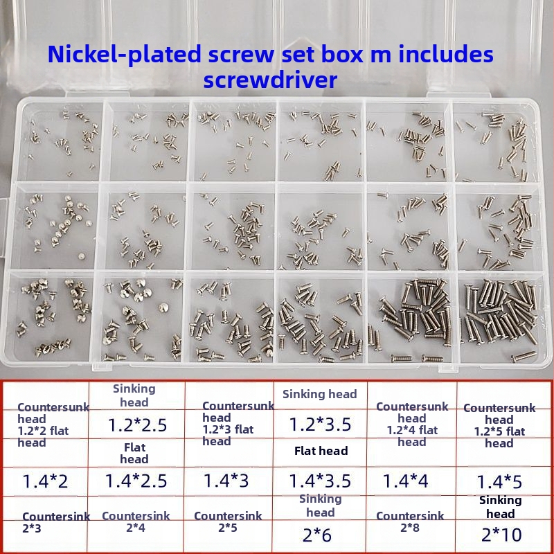 Mini skrutkovací set v krabičke pre okuliare, hodinky a poznámkové zošity — model PDD1006986342