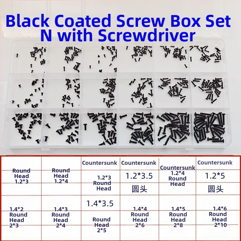 Mini skrūvju komplekts kastē brillēm, pulksteņiem un piezīmju grāmatiņām — modelis PDD1006986342