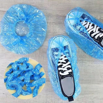 Jednorázové PE plastové návleky na topánky, zosilnené, predĺžené, ochrana proti prachu, odolné voči opotrebeniu, protišmykové