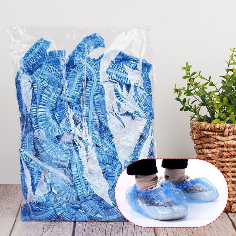 Jednorázové PE plastové návleky na topánky, zosilnené, predĺžené, ochrana proti prachu, odolné voči opotrebeniu, protišmykové