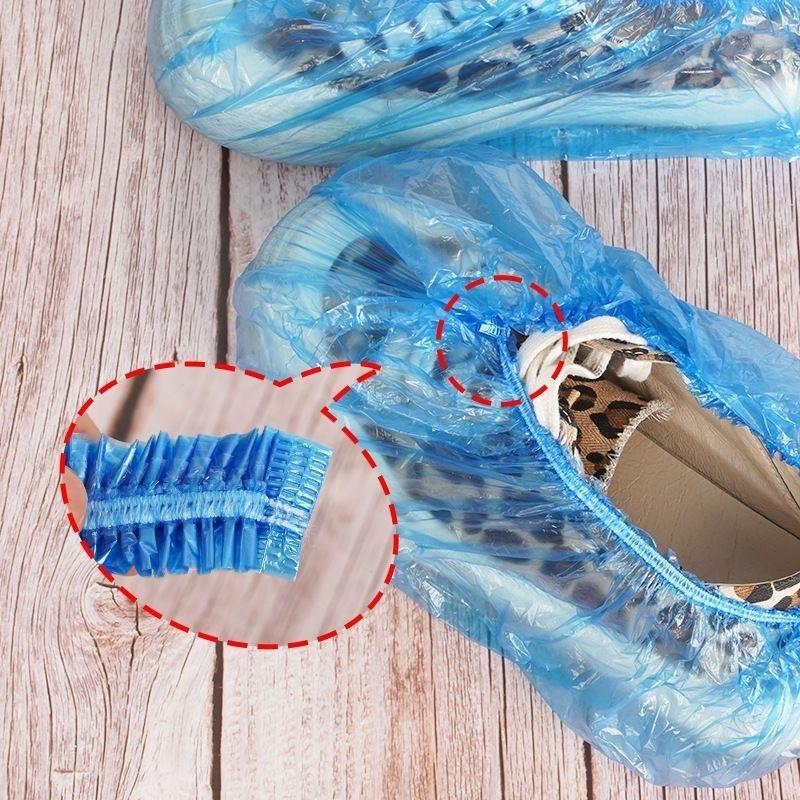 Jednorázové PE plastové návleky na topánky, zosilnené, predĺžené, ochrana proti prachu, odolné voči opotrebeniu, protišmykové