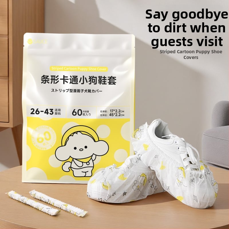 Jednorazové návleky na topánky z netkanej textílie, zosilnené, odolné voči oderu, protišmykové, 60 kusov