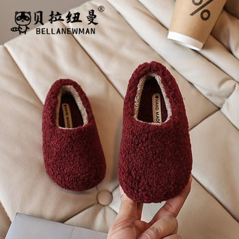 Dievčenské slip-on mokasíny z Veluru, gumová podrážka, stredná hrúbka, jeseň 2024