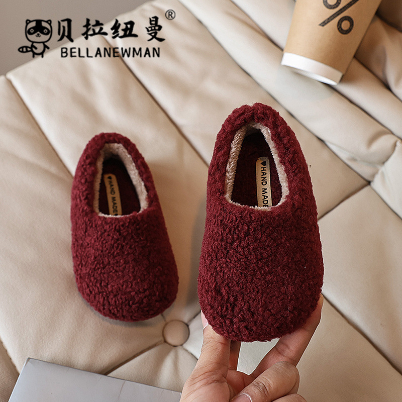 Dievčenské slip-on mokasíny z Veluru, gumová podrážka, stredná hrúbka, jeseň 2024