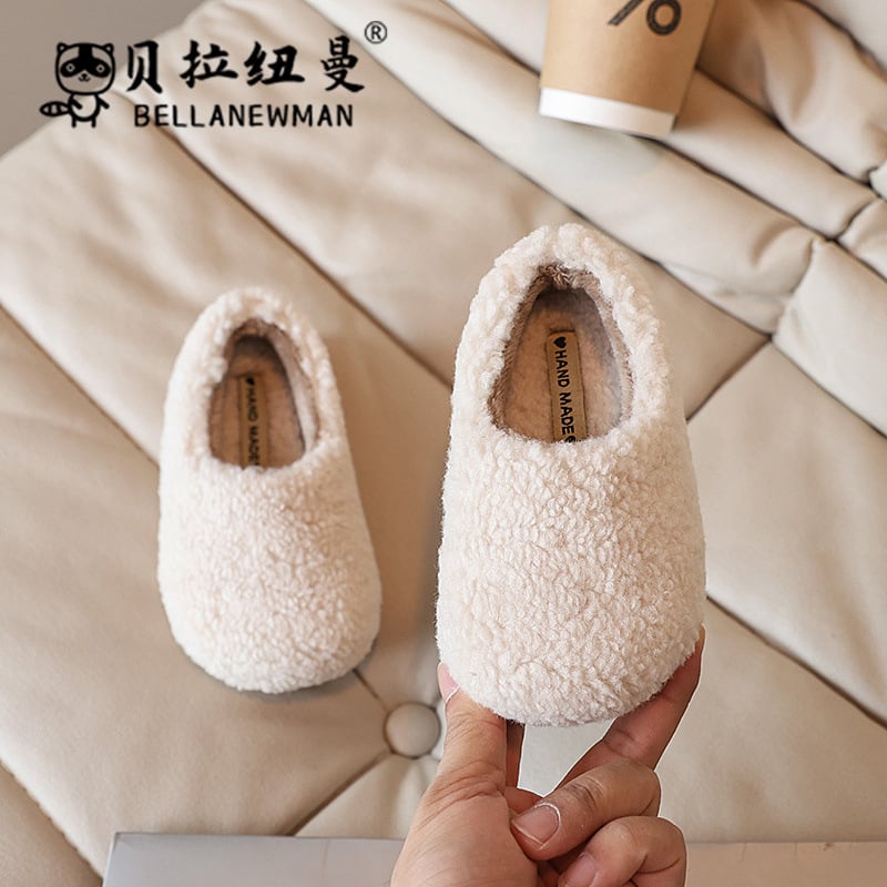 Dievčenské slip-on mokasíny z Veluru, gumová podrážka, stredná hrúbka, jeseň 2024