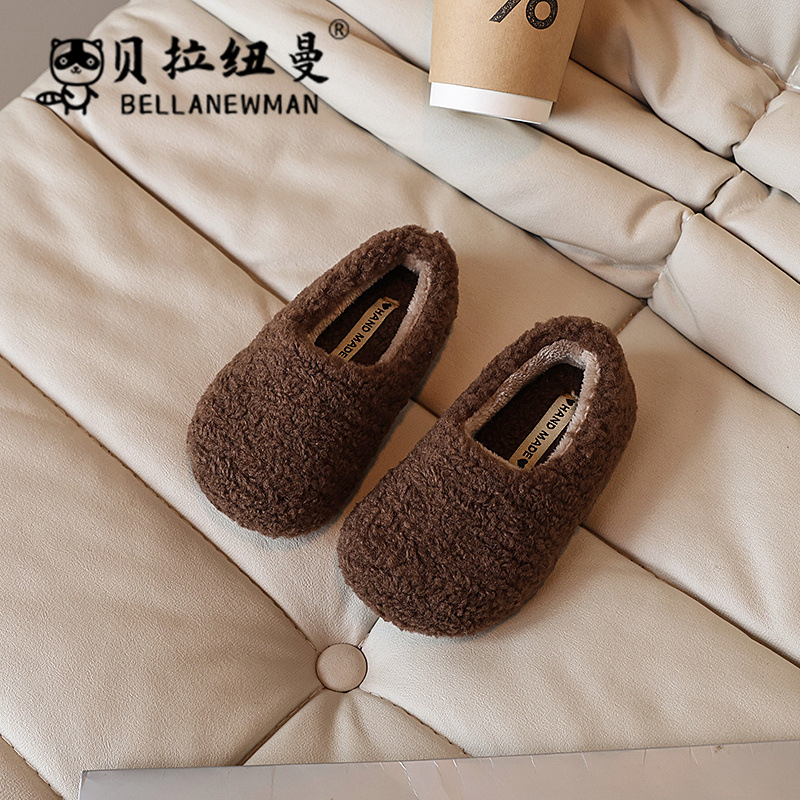 Dievčenské slip-on mokasíny z Veluru, gumová podrážka, stredná hrúbka, jeseň 2024