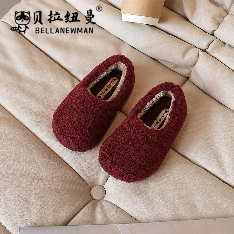 Dievčenské slip-on mokasíny z Veluru, gumová podrážka, stredná hrúbka, jeseň 2024