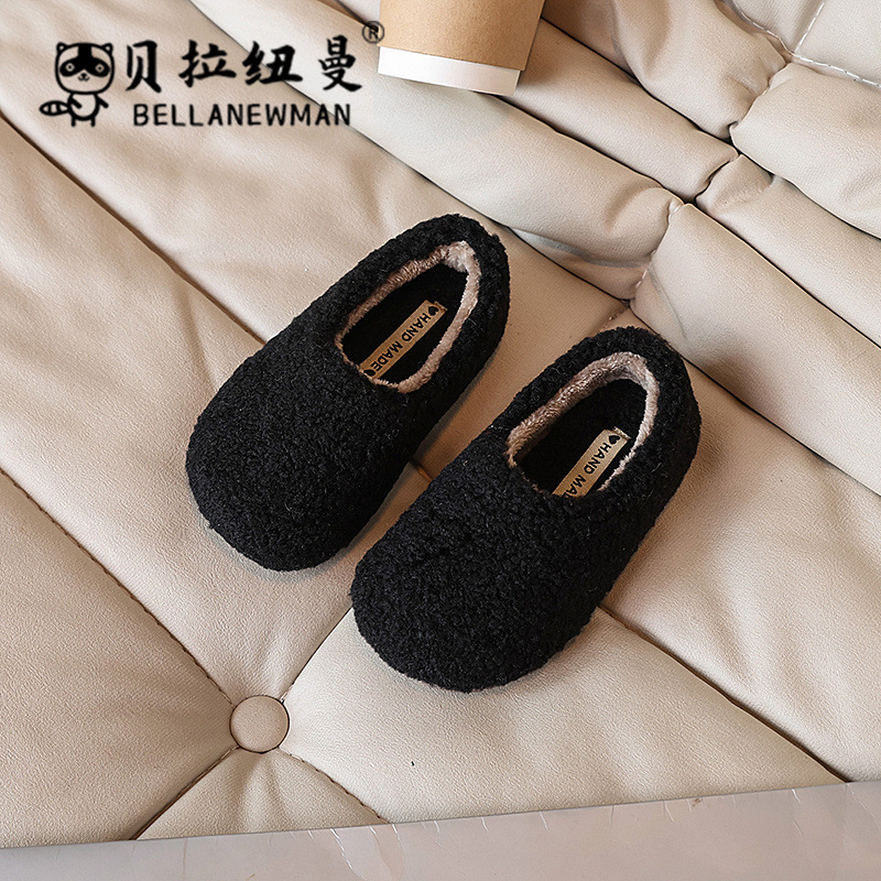 Dievčenské slip-on mokasíny z Veluru, gumová podrážka, stredná hrúbka, jeseň 2024