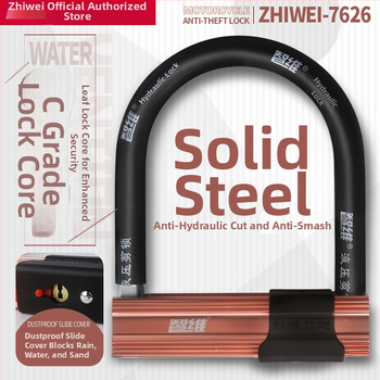 U-tvarový zámok, zliatinová oceľ, proti hydraulickému rezu, kompatibilný s elektrickými bicyklami, motocykľmi a bicyklami, hmotnosť 2000 g