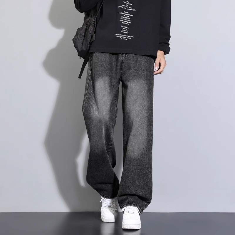 Muške traperice s fleec podstavom, opušten kroj, niska struka, ravne nogavice, zip zatvarač