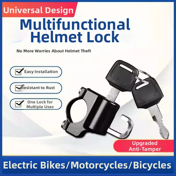 Kiiverluk mootorratta ja jalgratta kiivri jaoks, Shengwang universaalne mudel, metallist vargusvastane lukk, sobib ümmargustele torudele