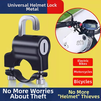 Kiiverluk mootorratta ja jalgratta kiivri jaoks, Shengwang universaalne mudel, metallist vargusvastane lukk, sobib ümmargustele torudele