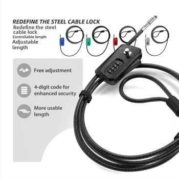 UP Security 01D6-ADJ Tsinki sulam parooliga lukk jalgrattale/skuteri/elektrilisele sõidukile – kerge luksus, 355 g