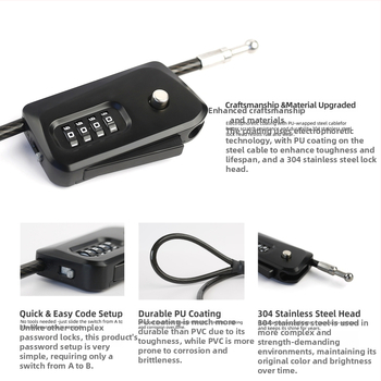 UP Security 01D6-ADJ Tsinki sulam parooliga lukk jalgrattale/skuteri/elektrilisele sõidukile – kerge luksus, 355 g