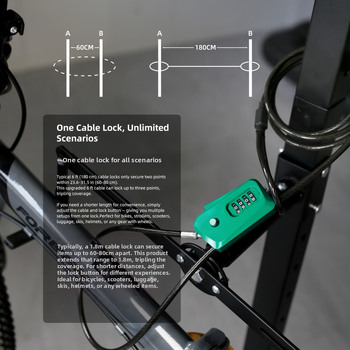 UP Security 01D6-ADJ Tsinki sulam parooliga lukk jalgrattale/skuteri/elektrilisele sõidukile – kerge luksus, 355 g