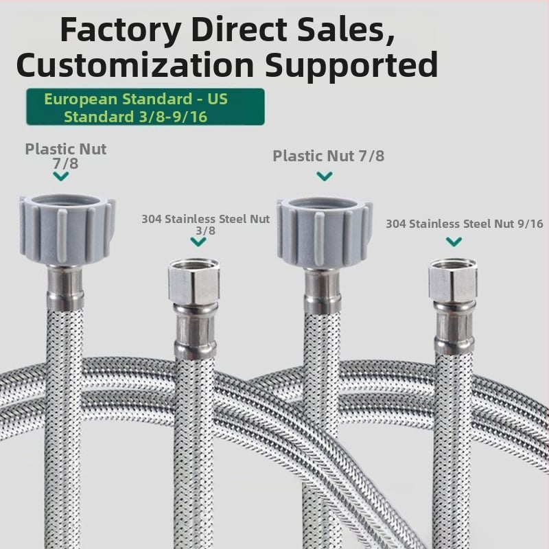 Усукана от неръждаема стомана водопроводна тръба за тоалетна, спирално монтирана, 1.0 MPa, 90°C, модел MYBT-40009