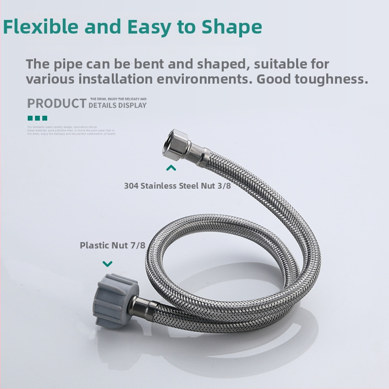 Усукана от неръждаема стомана водопроводна тръба за тоалетна, спирално монтирана, 1.0 MPa, 90°C, модел MYBT-40009