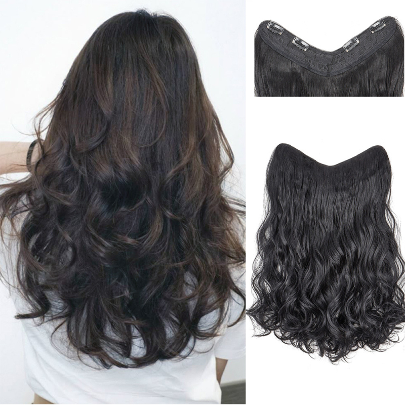 Parochňa vo V tvare pre ženy, dlhé kučeravé vlasy s veľkými vlnami, parochňa z jedného kusa, model 4VC