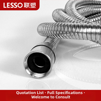 Ruostevabast terasest painduv duššivoolik majapidamises koos keermestatud ühendusega, pikendatud paksenenud toru, rõhu tõstmine — mudelid LS064150, LS064200, 1.6 MPa, 0–80°C