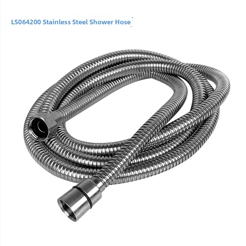 Ruostevabast terasest painduv duššivoolik majapidamises koos keermestatud ühendusega, pikendatud paksenenud toru, rõhu tõstmine — mudelid LS064150, LS064200, 1.6 MPa, 0–80°C