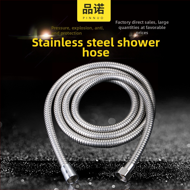 Roostevabast teras dušitoru, mudel pn-l001, nominaalne rõhk 0,8 MPa, töötemperatuur 0–100°C, paigaldus: spiraalne