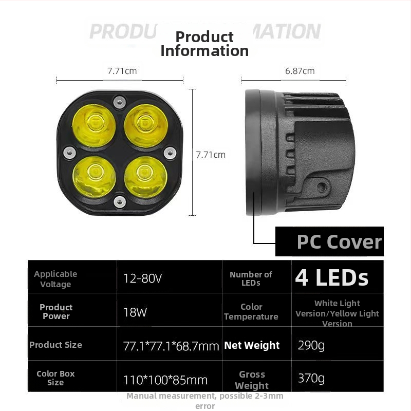 LED Four-Leaf Clover Spotlight pre auto a motorku – 12-80V, 20W, 1350lm, 50000h