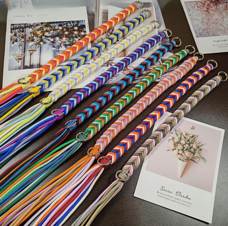 Bretea de umăr pentru geantă - șnur împletit din poliester, model dungat, stil proaspăt și dulce