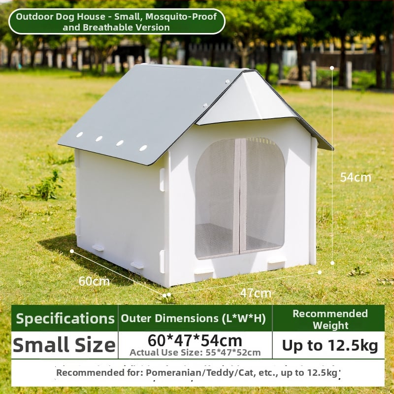 Εξωτερικό πλαστικό σπίτι σκύλου για όλες τις εποχές, αδιάβροχο και ανθεκτικό στην υγρασία, για μικρούς και μεσαίου μεγέθους σκύλους