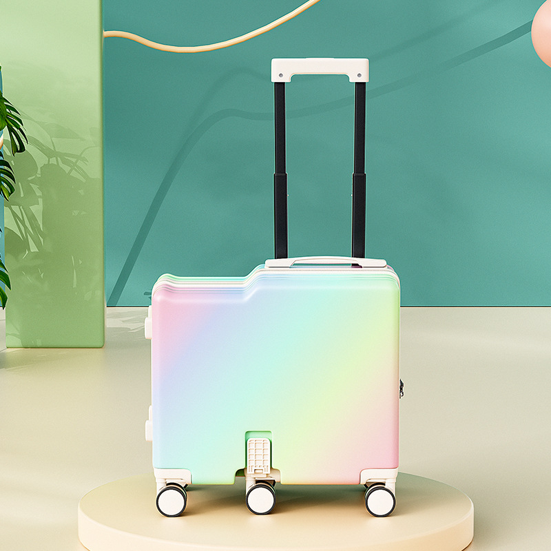 Valiză pentru copii cu funcție de ride-on, din PC, 3 kg, roți omnidirecționale, fermoar, închidere cu combinație